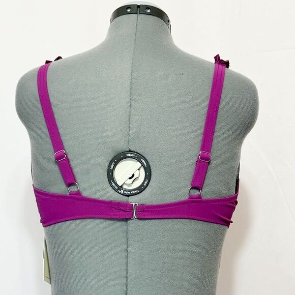 Profile By Gottex  NWT Sz 14 Warm Viola Standard Frill Me Bikini Swim Top - Picture 6 of 9